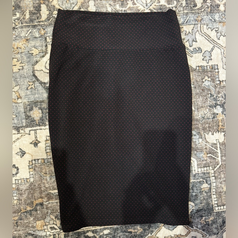 LuLaRoe Cassie Skirt - Navy & Red Polkadot Pencil Skirt Small